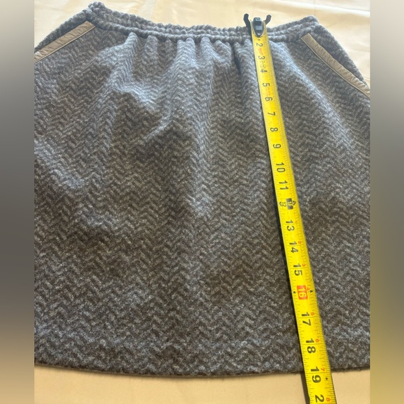 J Crew Wool Blend Skirt‎ Brown Herringbone Pull On Pockets Lined Sz 6 - Picture 4 of 15